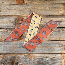 Wild Rag - Western Brown and Tan Floral Twilly Scarf / Neckerchief