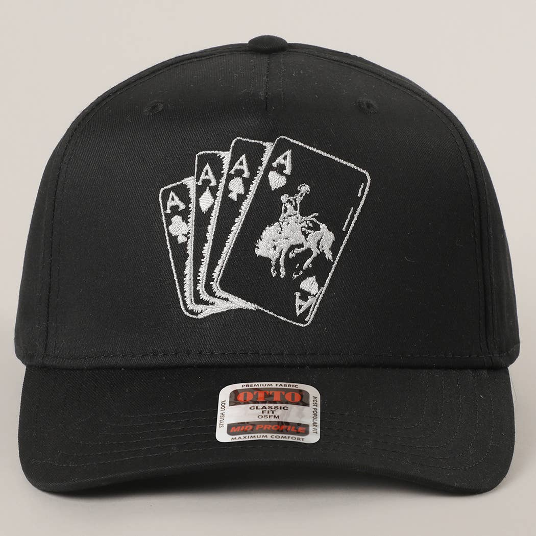Western Cowboy Card Embroidered Trucker Hat