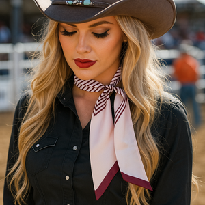 Wild Rag - Burgundy and Cream Western Skinny Mini Scarf / Cowgirl Necktie