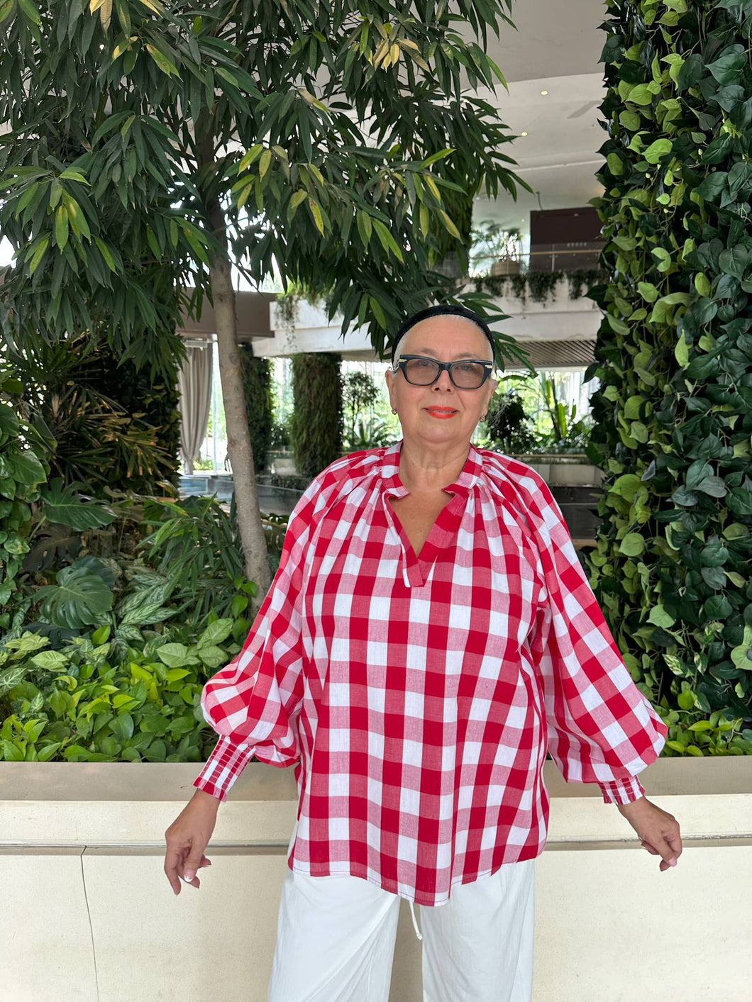 Checked Top - 893 - Red & White
