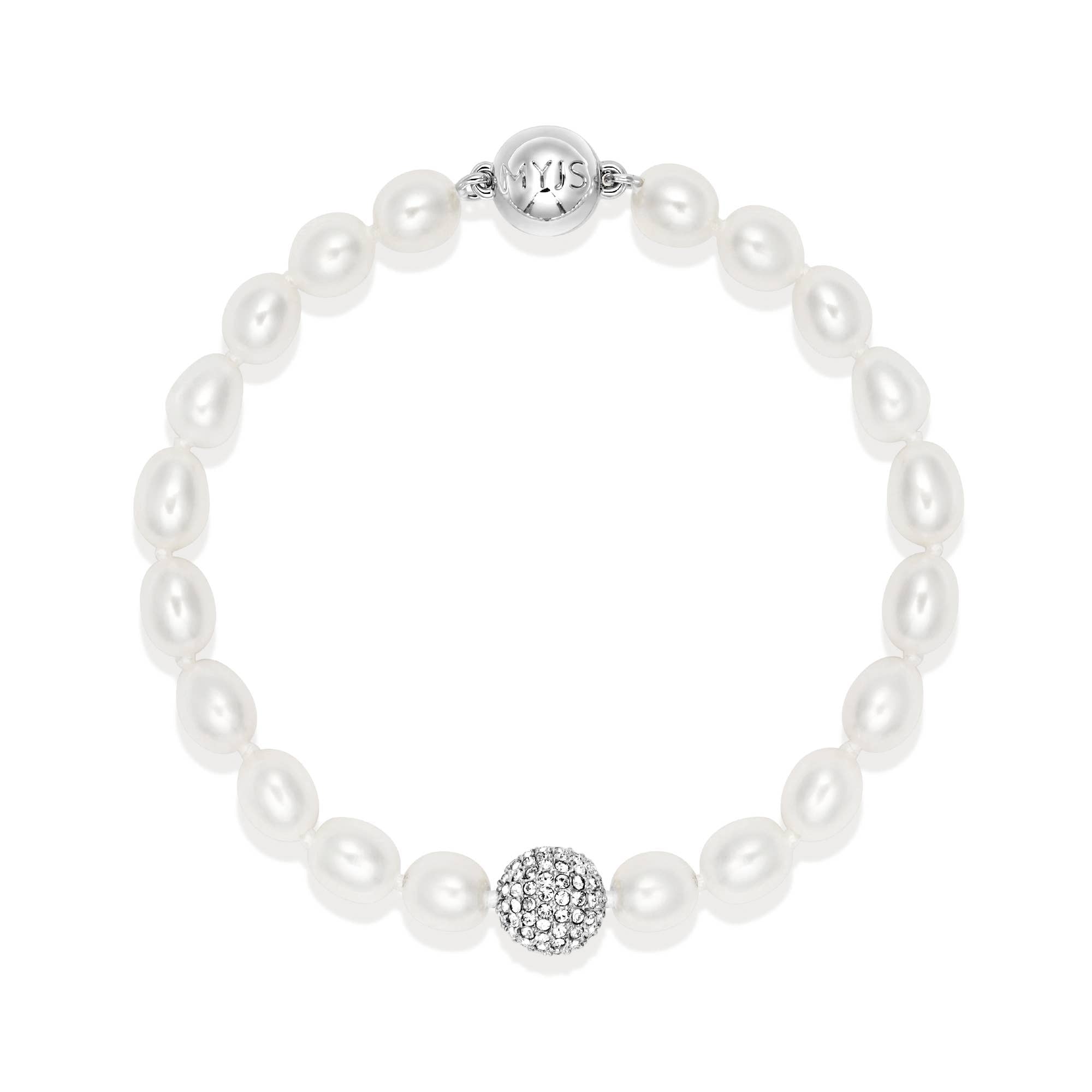 Serenity Freshwater Pearl Bracelet Freshwater Pearl Rhodium