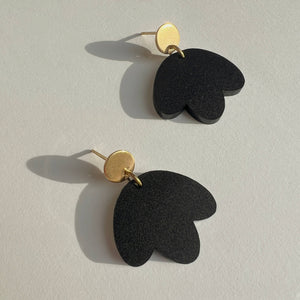 Bloom - Gold and Black Dangle Earrings