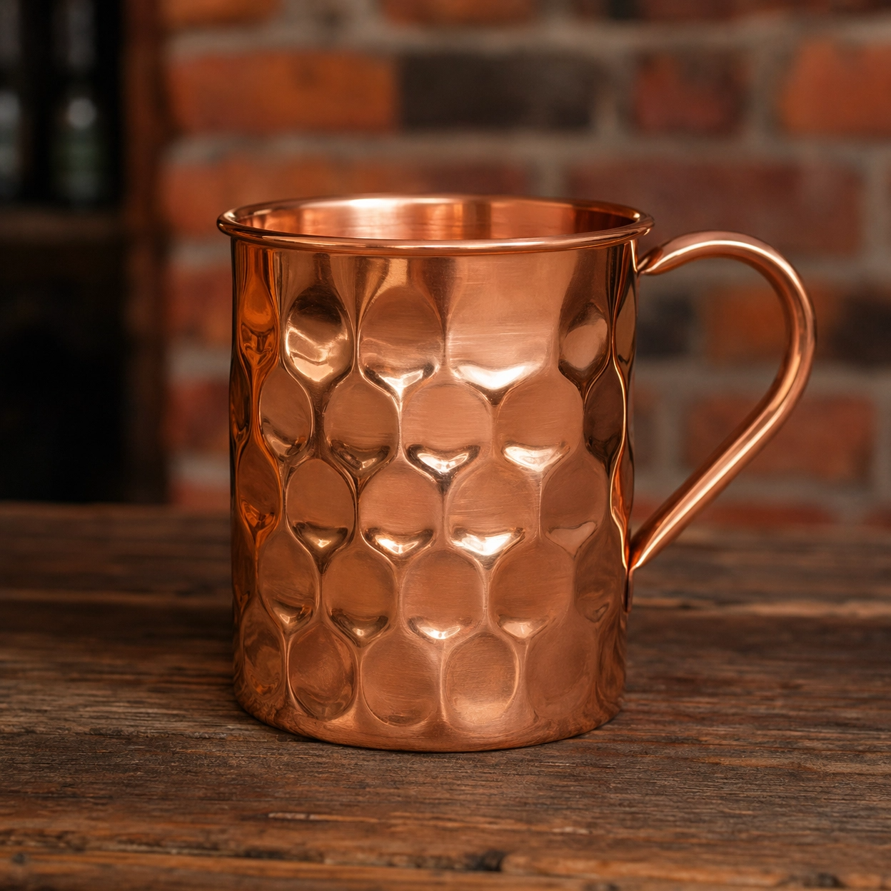 Pure Copper Embossed Mule Mug with Handle 475ml