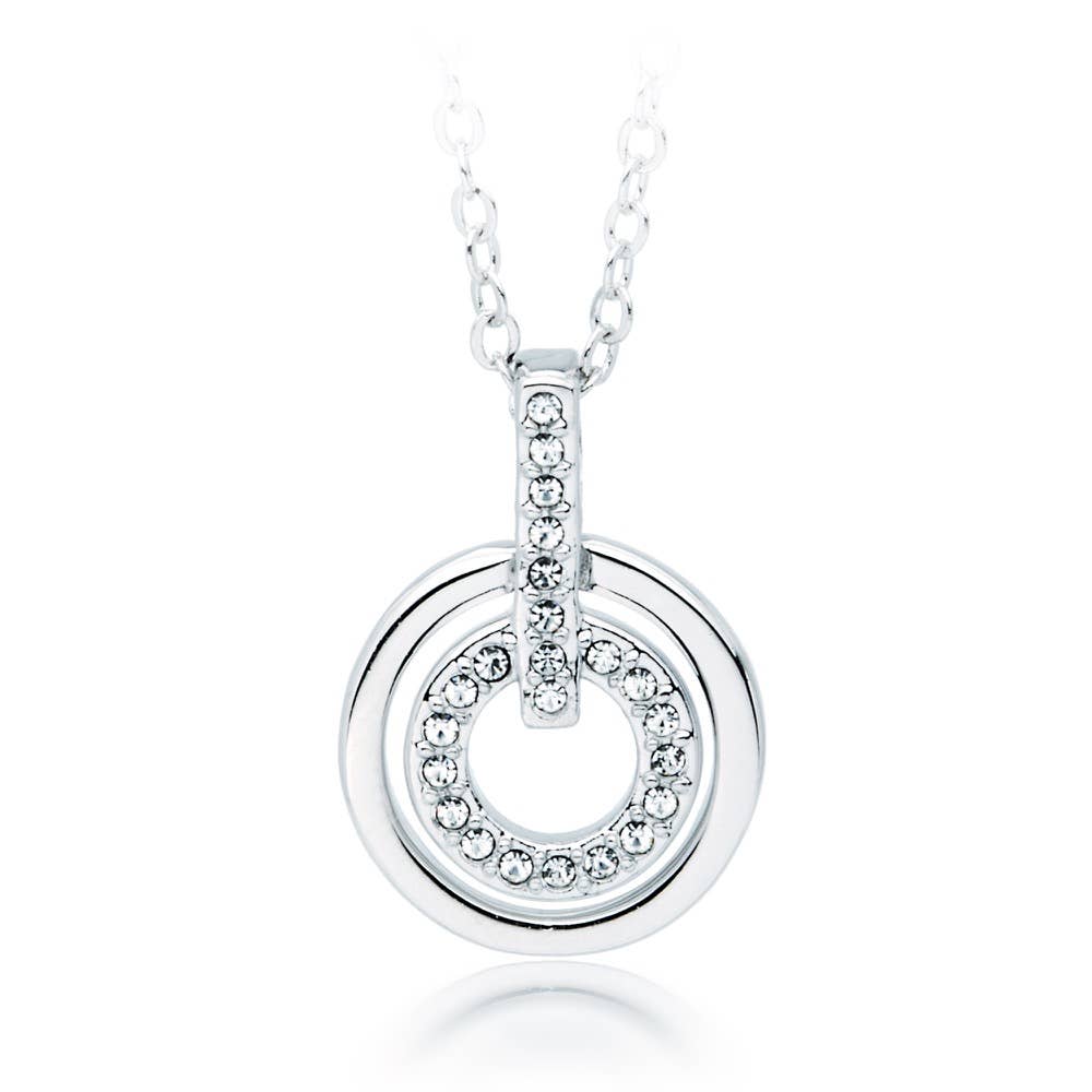 MYJS Concentric Circle Necklace with Clear RP Bridal