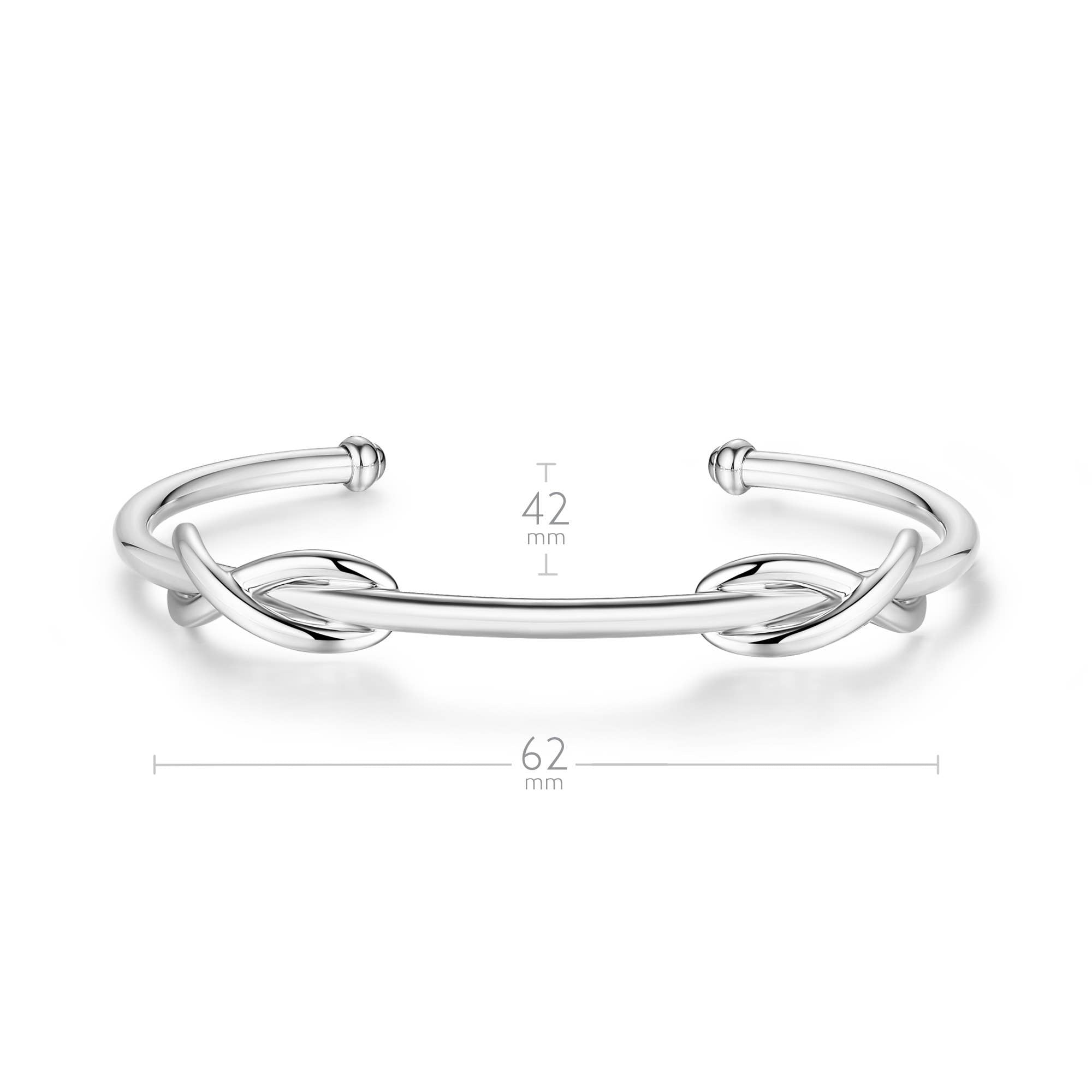 Double Infinity Cuff Bangle Myjs Rhodium Plated