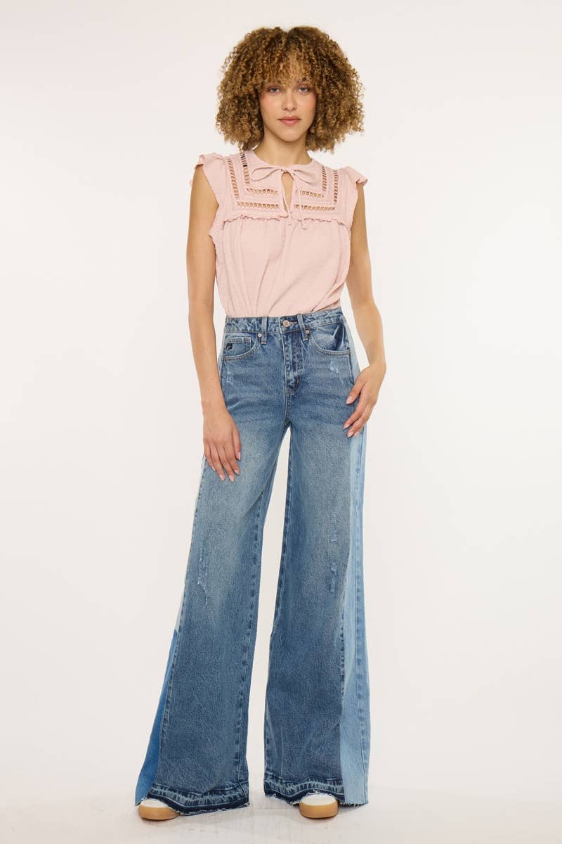 Kan can HIGH RISE WIDE LEG JEANS-KC5521M