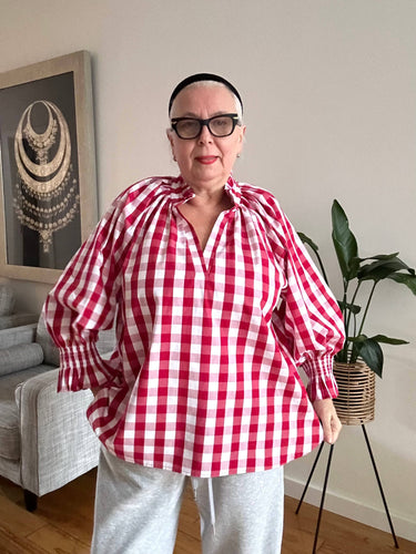 Gingham Top - 914 - Red