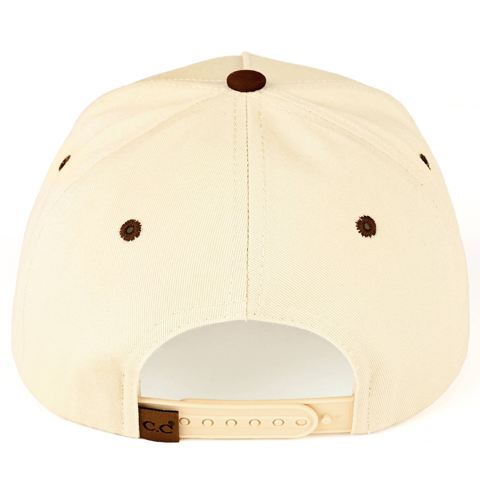 RODEO Letter Embroidered Snapback Cap: Brown