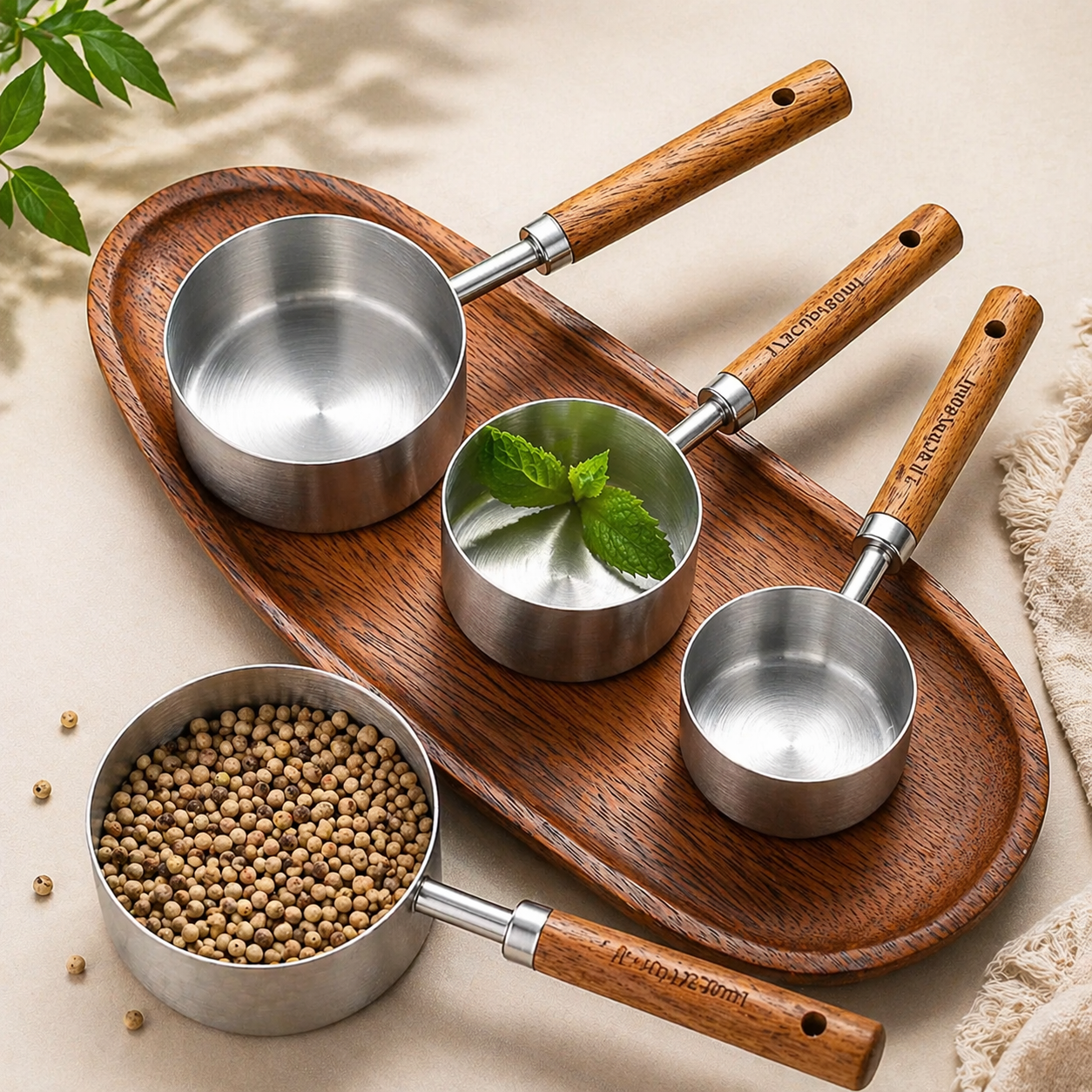 Silver Stainless Steel Measuring Cups