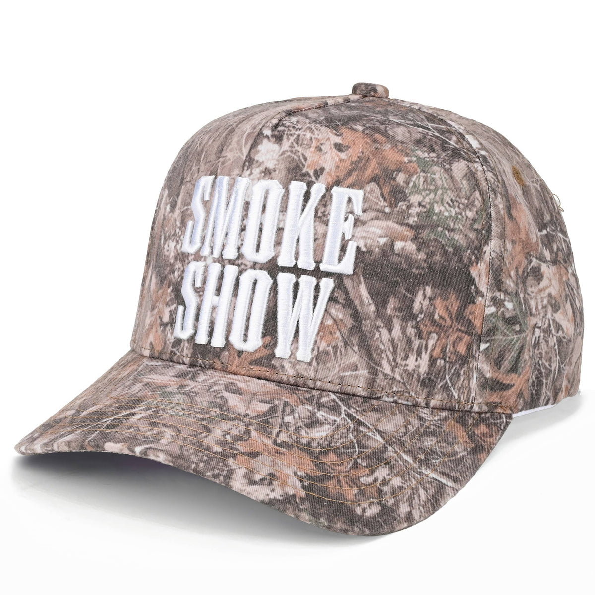 SMOKE SHOW Letter on Two Tone Trucker Hat