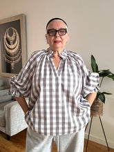 Gingham Top - 914 - Grey