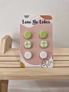 Olivia Triple Stud Packs: Pumpkin Mix / Floral