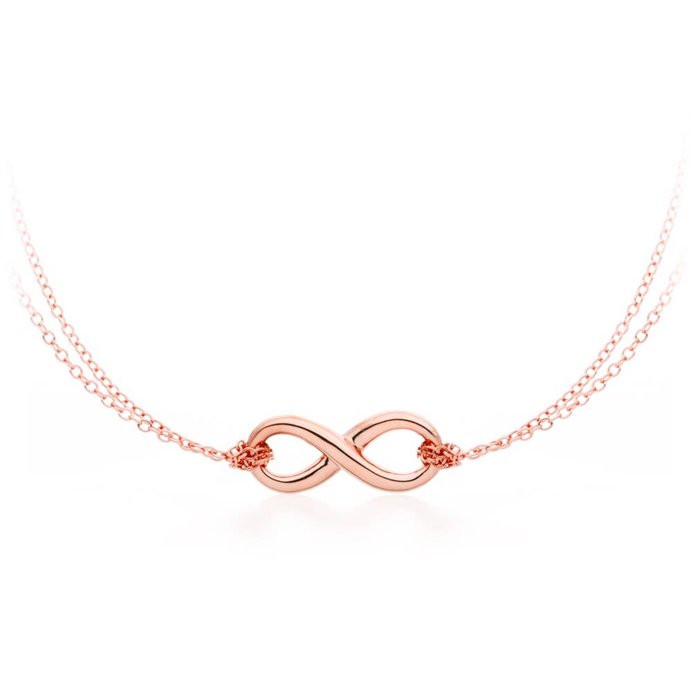 MYJS Double Chain Infinity Necklace Rose Gold Plated