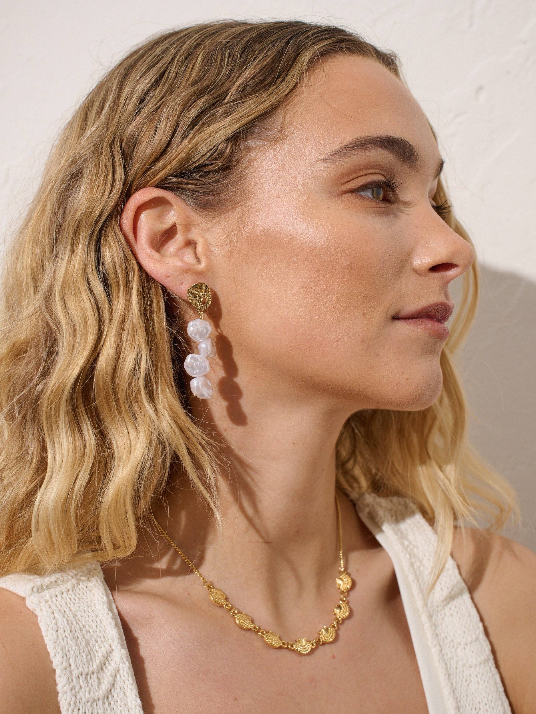 Emigo Pearl 18K Gold Plated Earrings