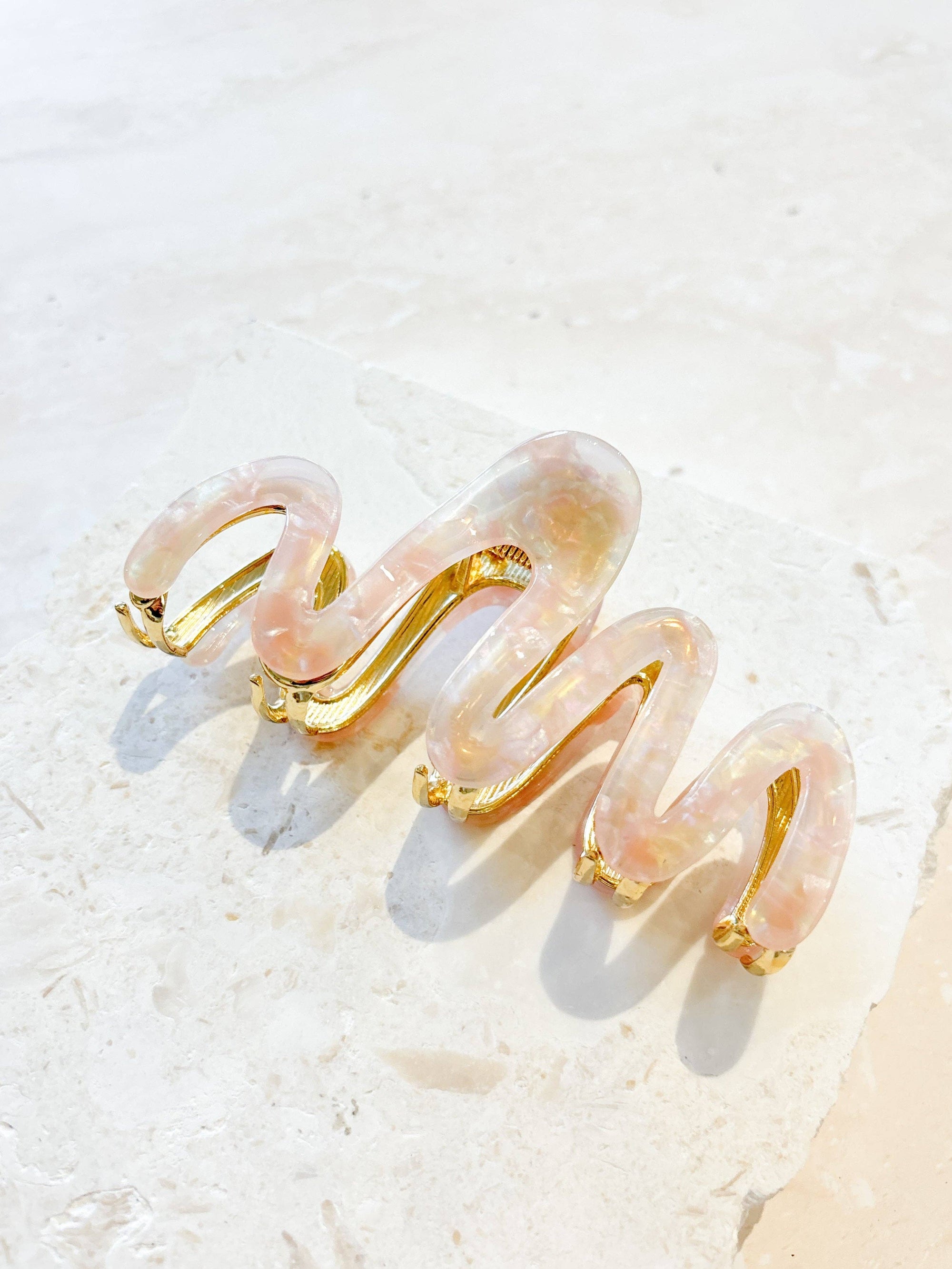Wave Acrylic Metal Claw Clip (3col)