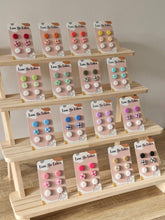 Olivia Triple Stud Packs: Coral Mix / Gingham