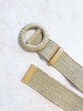 Camine Circle Buckle Straw Belt (2 cols)