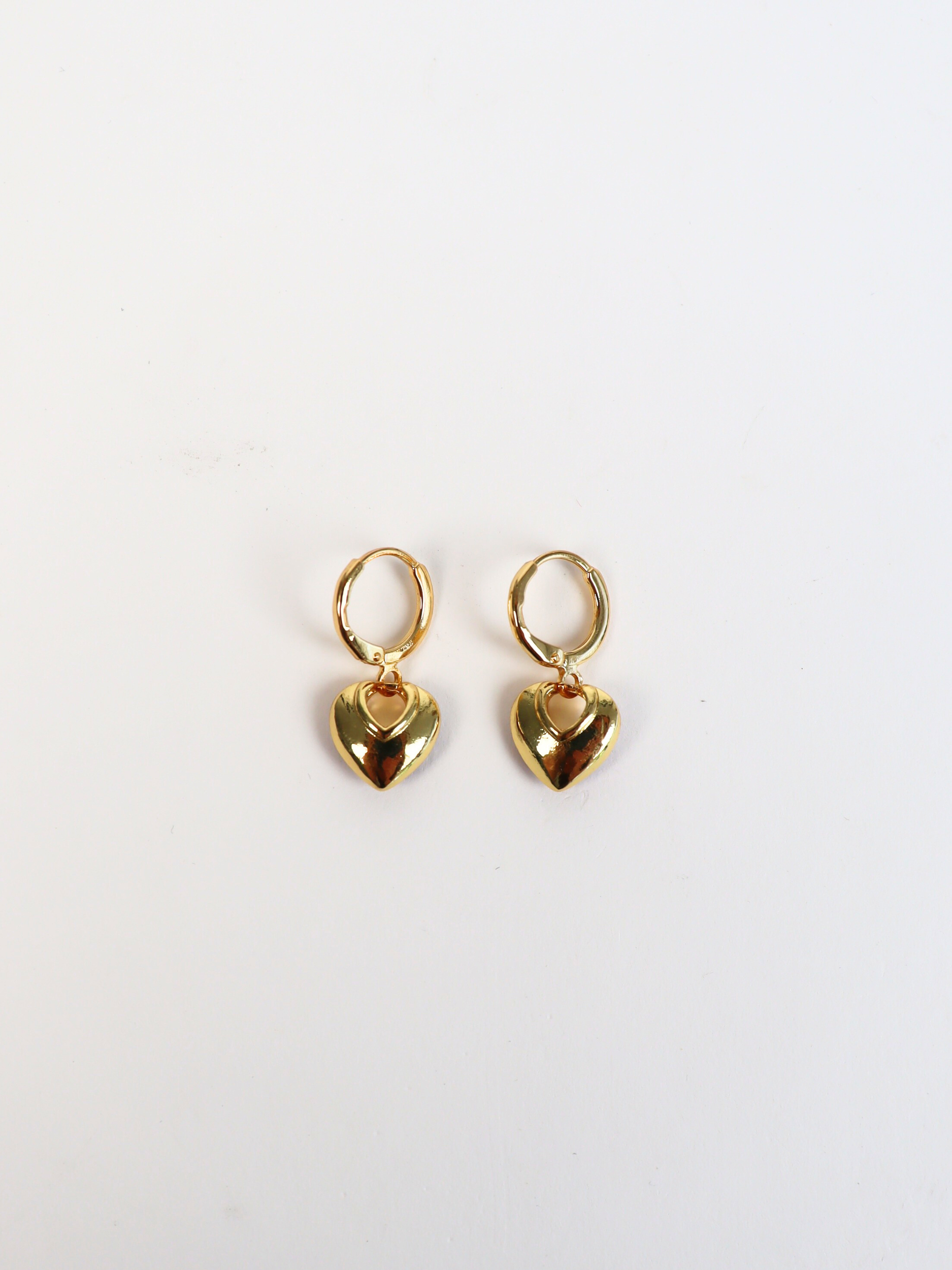 Jules Heart White 18K Gold Plated Earrings