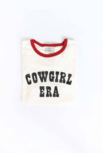 COWGIRL ERA Ringer Graphic T-Shirt: NATURAL/RED