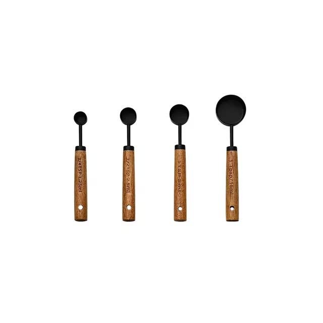 Black Stainless Steel Measuring Cups &amp; Spoons Set