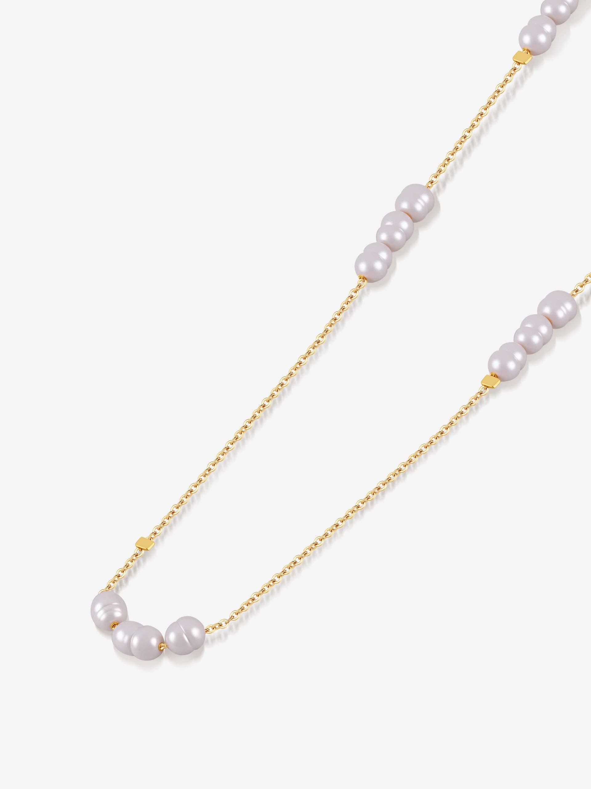 Trio Pearl 18K Gold Plated Necklace
