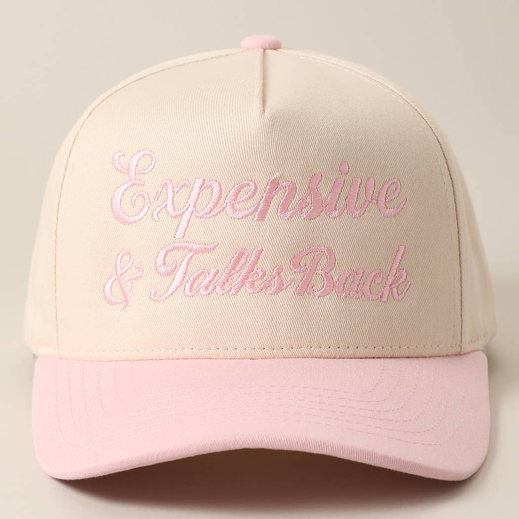 Expensive &amp; Talks Back Embroidered Two Tone Trucker Hat