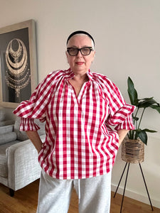 Gingham Top - 914 - Red