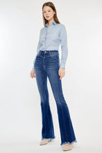 WESTERN HIGH RISE FRAYED HEM FLARE-KC7858M