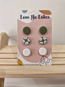 Olivia Triple Stud Packs: Pumpkin Mix / Floral