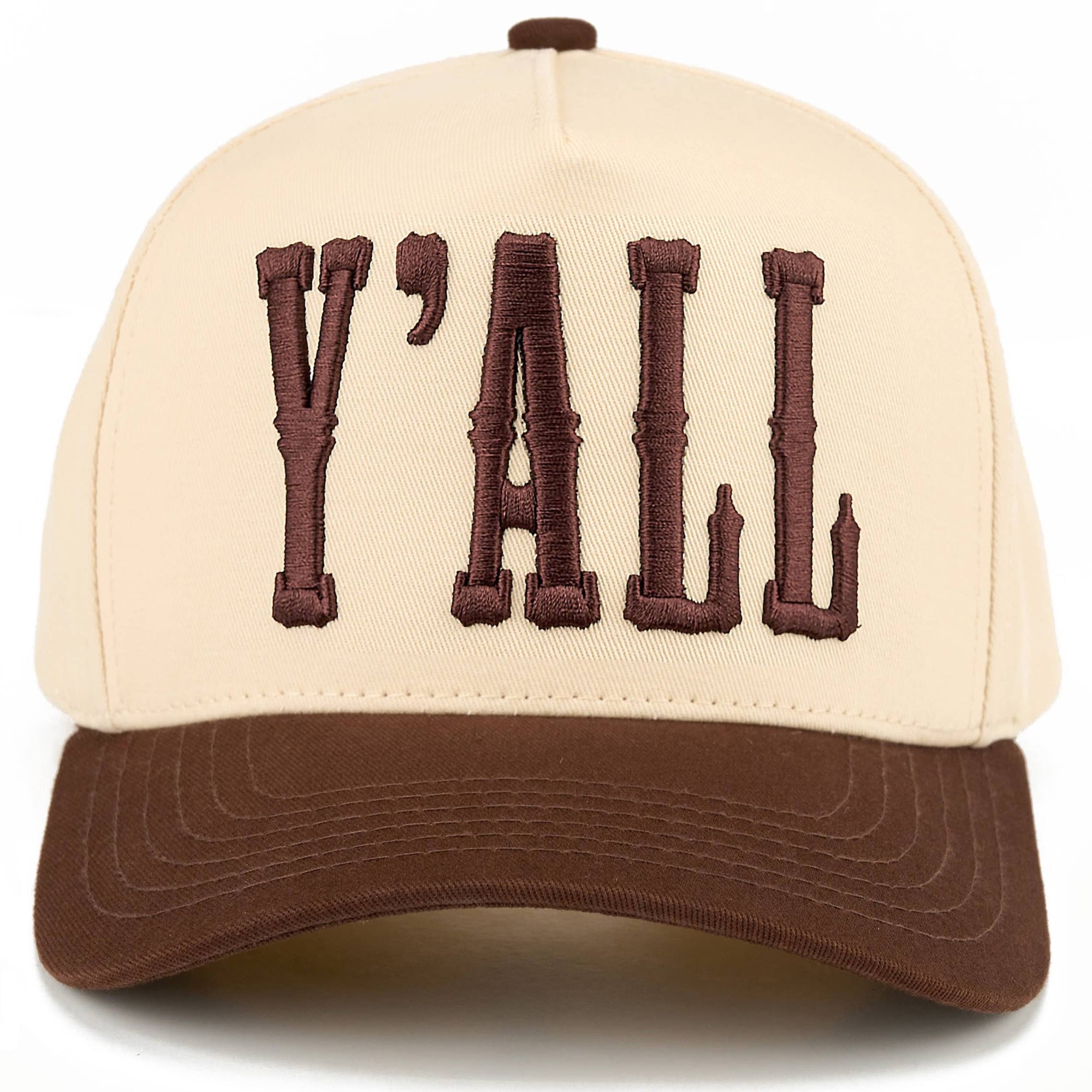 Y'ALL Letter Embroidered Two Tone Cap