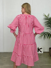 Gingham Dress - 883 - Red