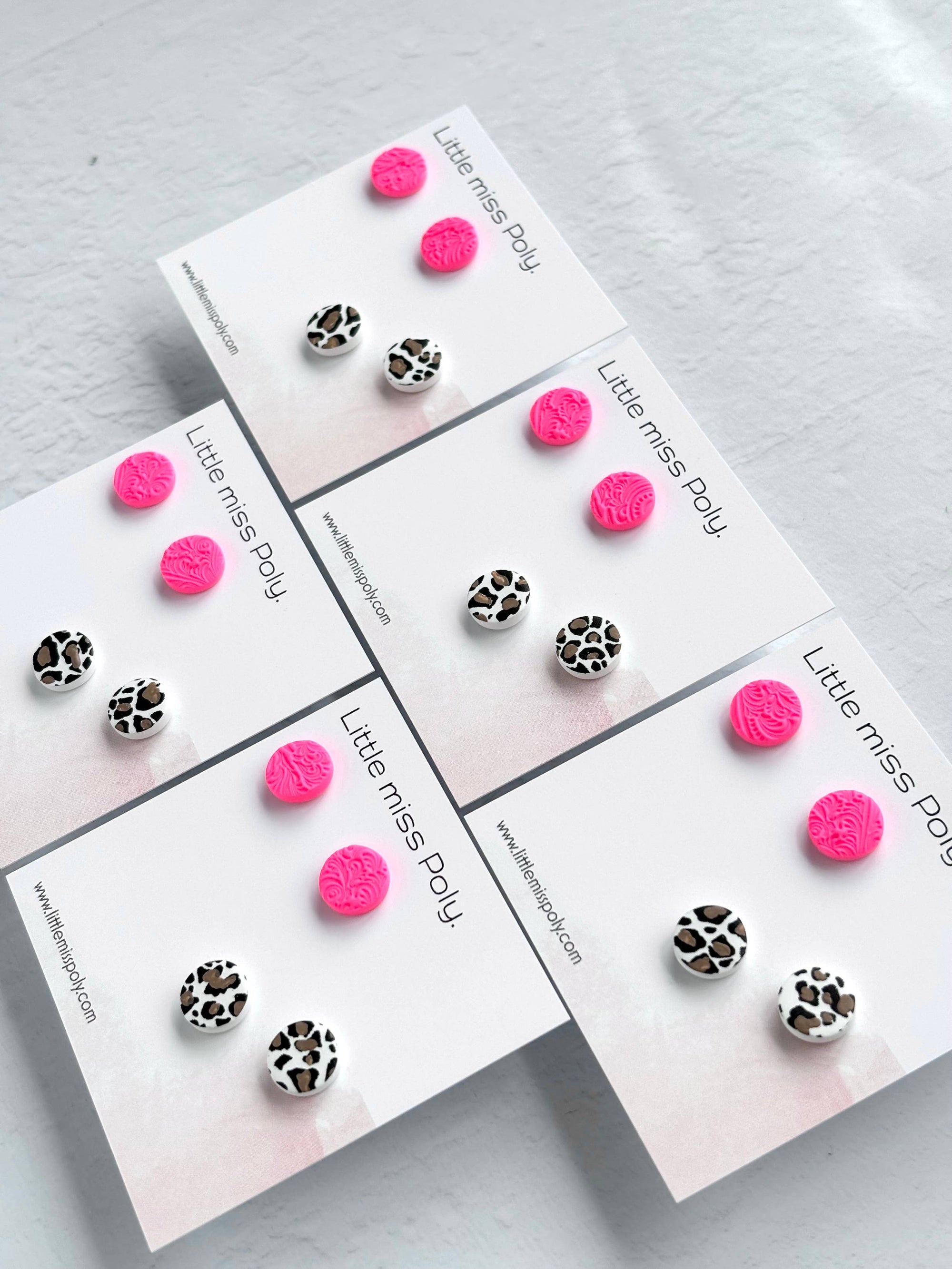 Mini Leopard Stud Pack - Hot Pink