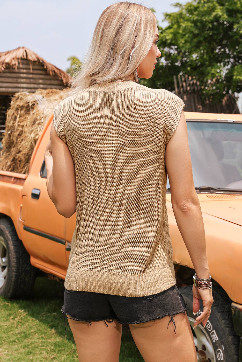 Pre Order - arrival by the end of June Cowboy Embroidery Sleeveless Sweater/vest