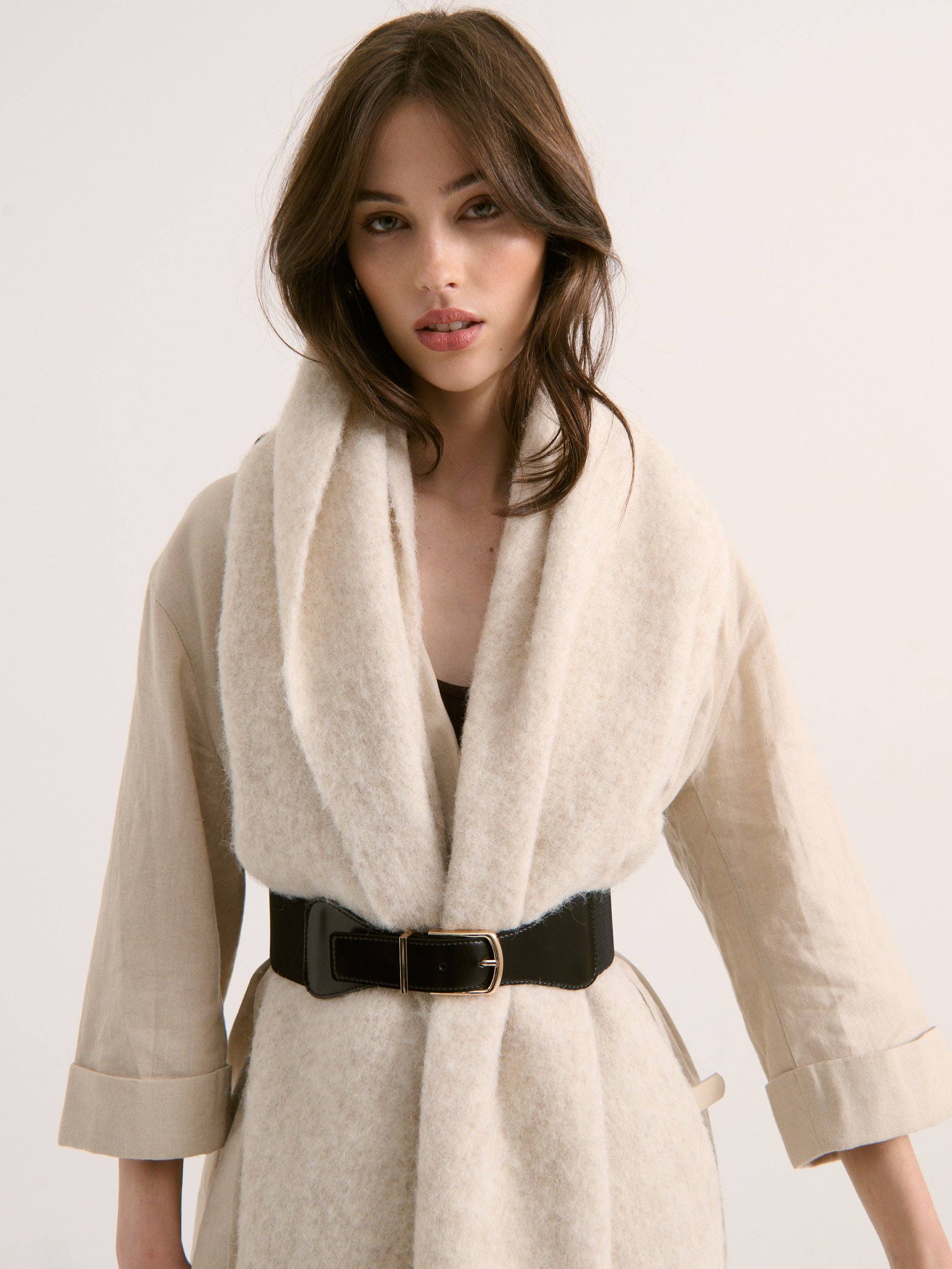Hampton Oatmeal Fluffy Scarf