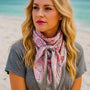 Wild Rag - 35X35"  Pink & Grey Paisley Scarf
