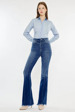 WESTERN HIGH RISE FRAYED HEM FLARE-KC7858M
