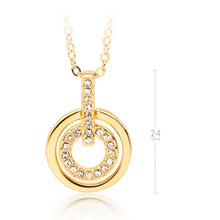 MYJS Concentric Circle Necklace with Clear 16k GP Bridal