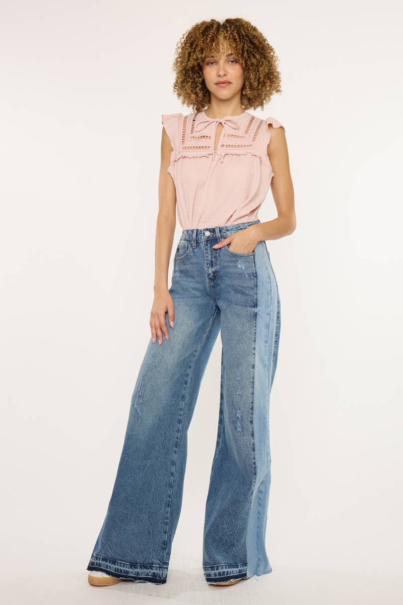 Kan can HIGH RISE WIDE LEG JEANS-KC5521M