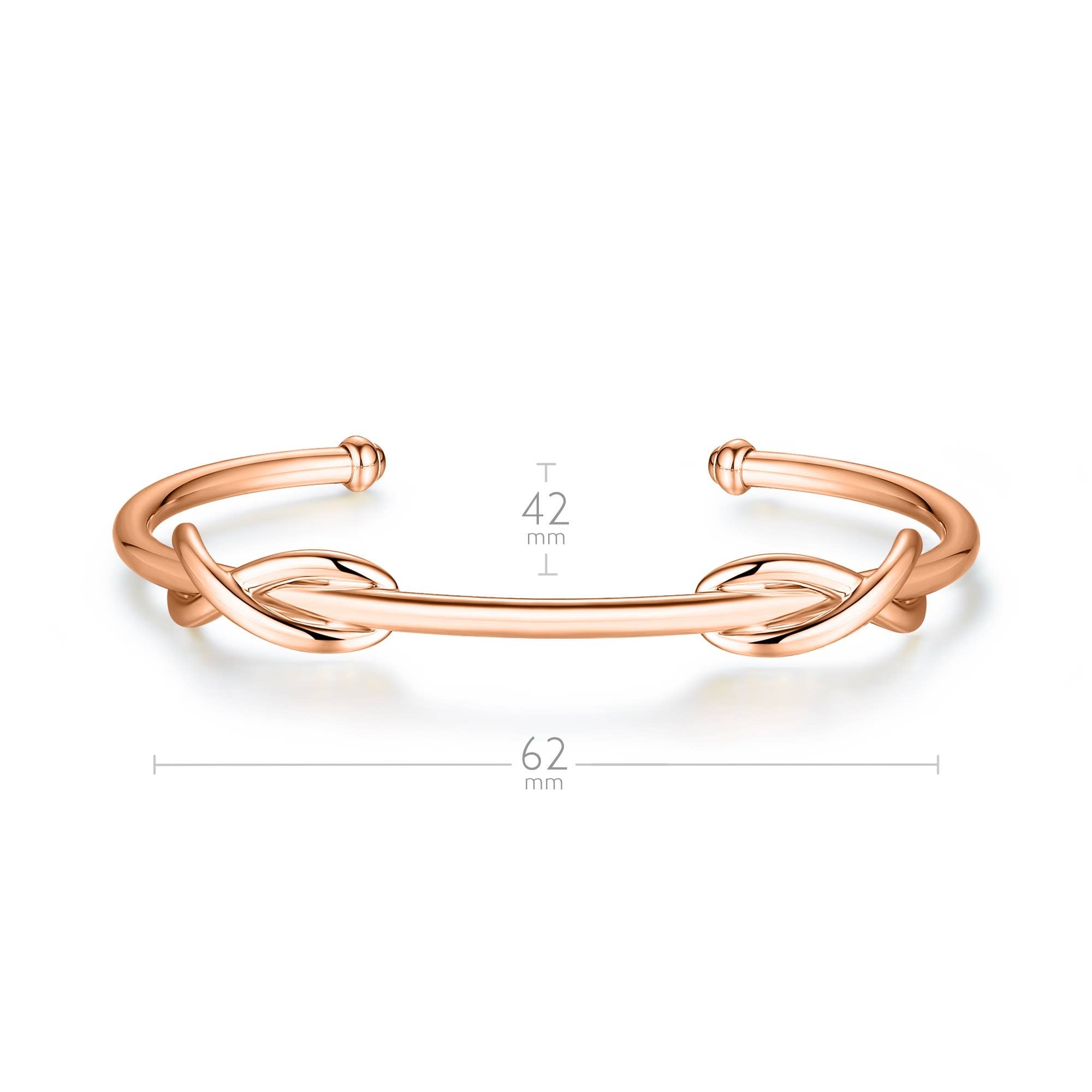 Double Infinity Cuff Bangle- Rose Gold.