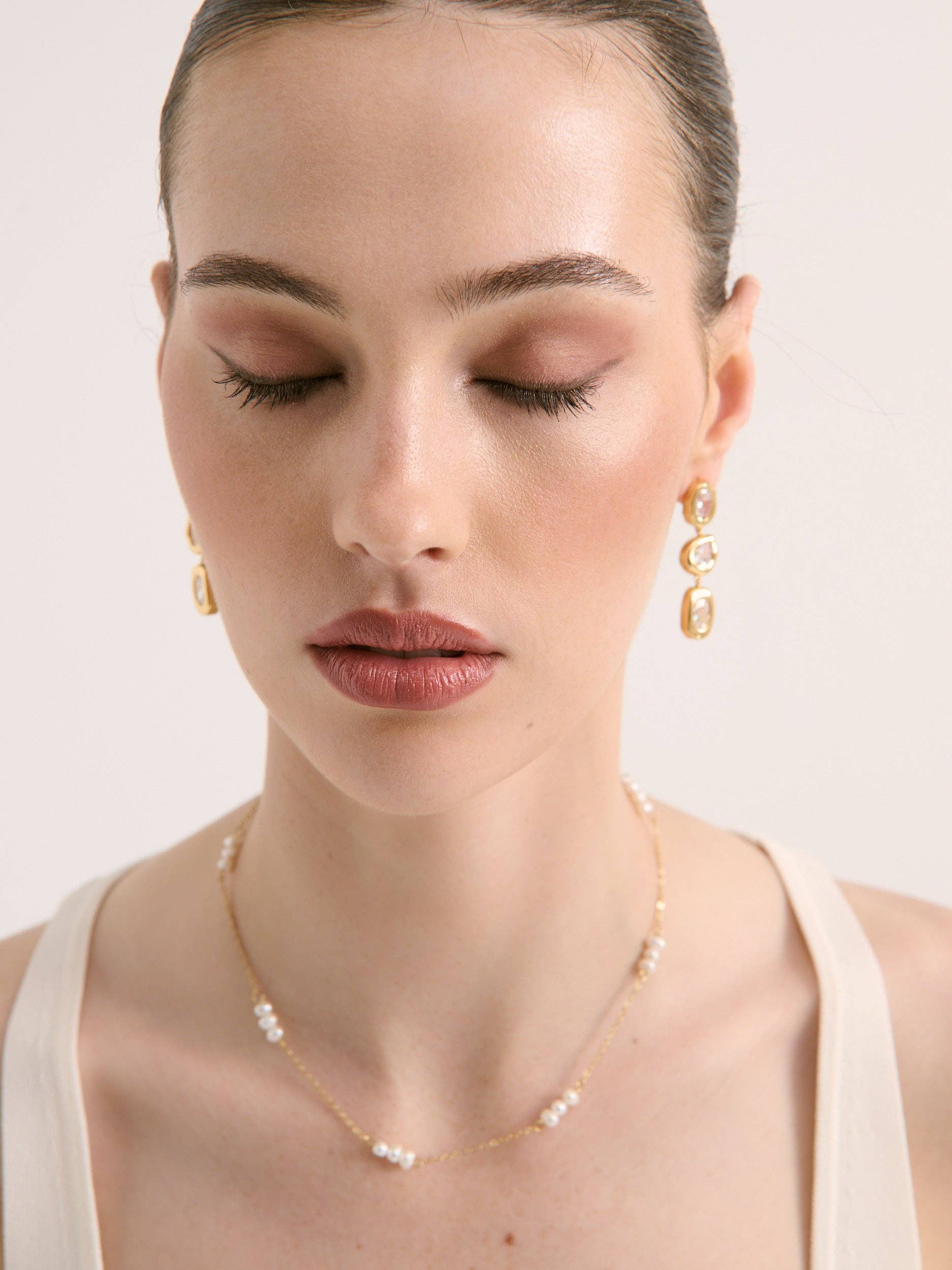 Trio Pearl 18K Gold Plated Necklace