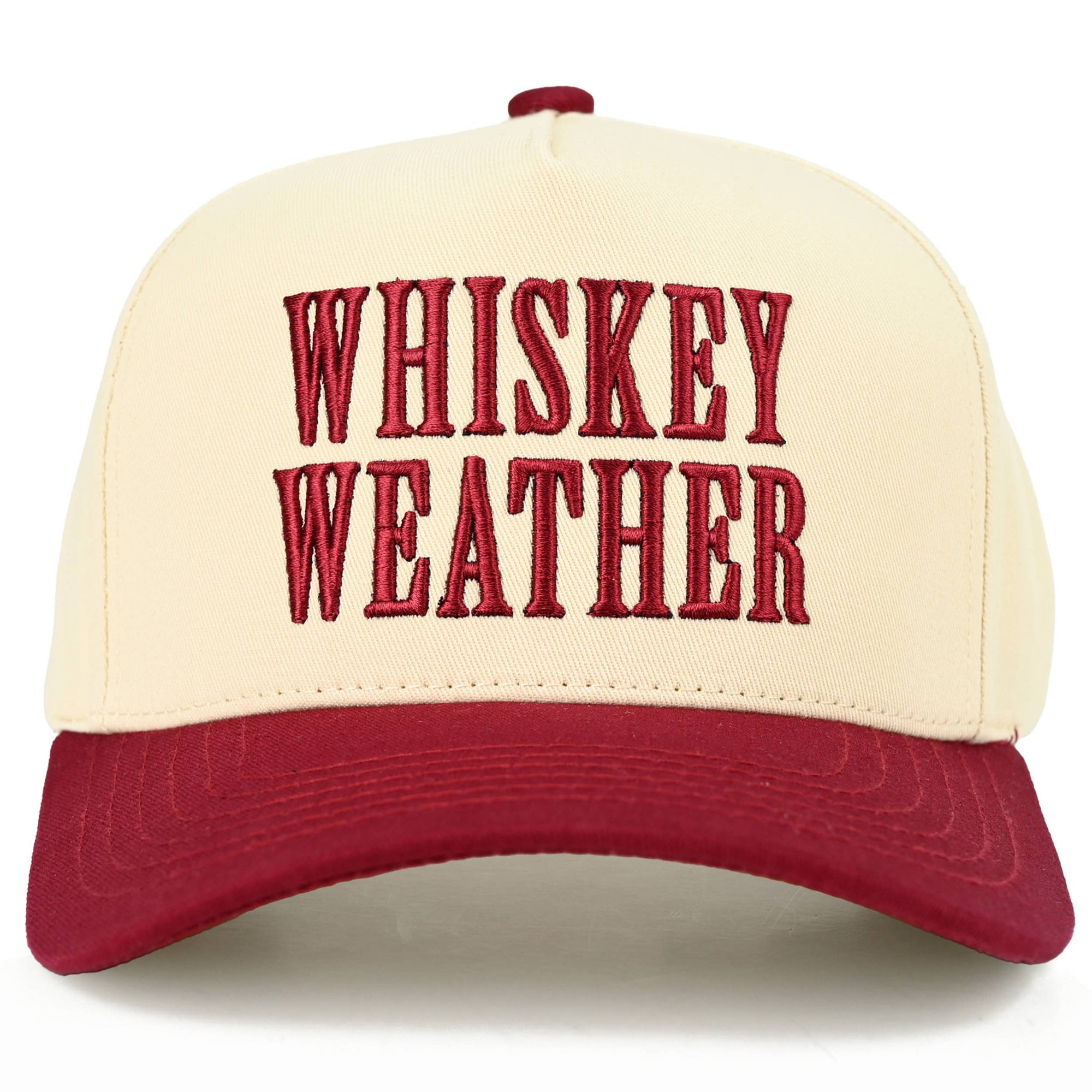 WHISKEY WEATHER Embroidered Cap Burgundy