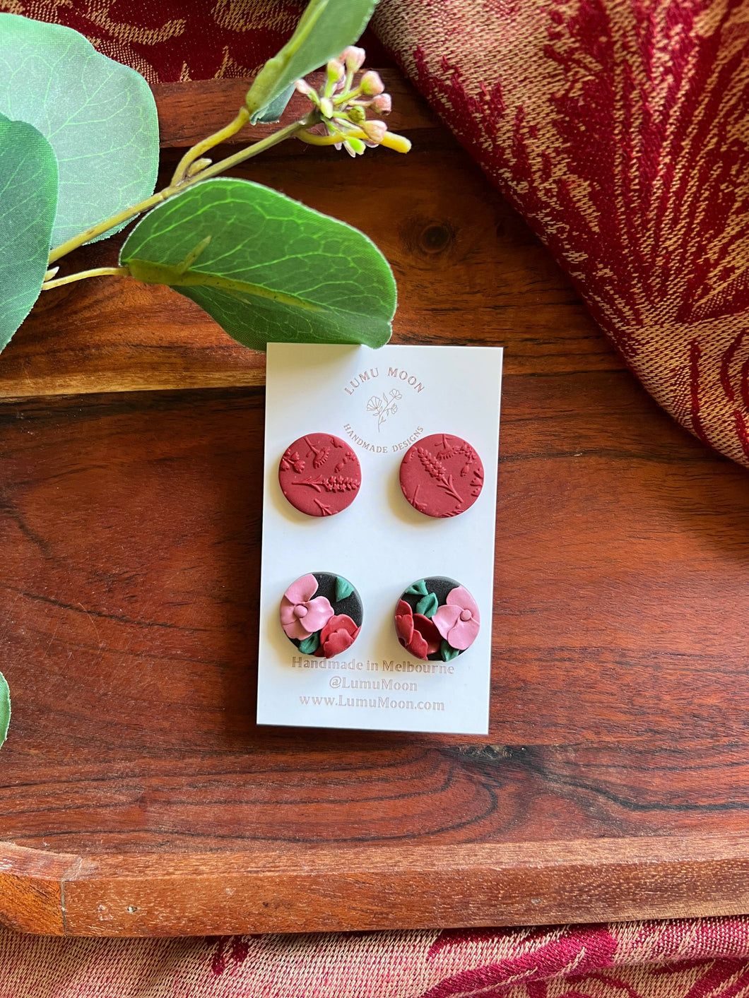 Selena Black & Floral Stud Pack - 2 pack
