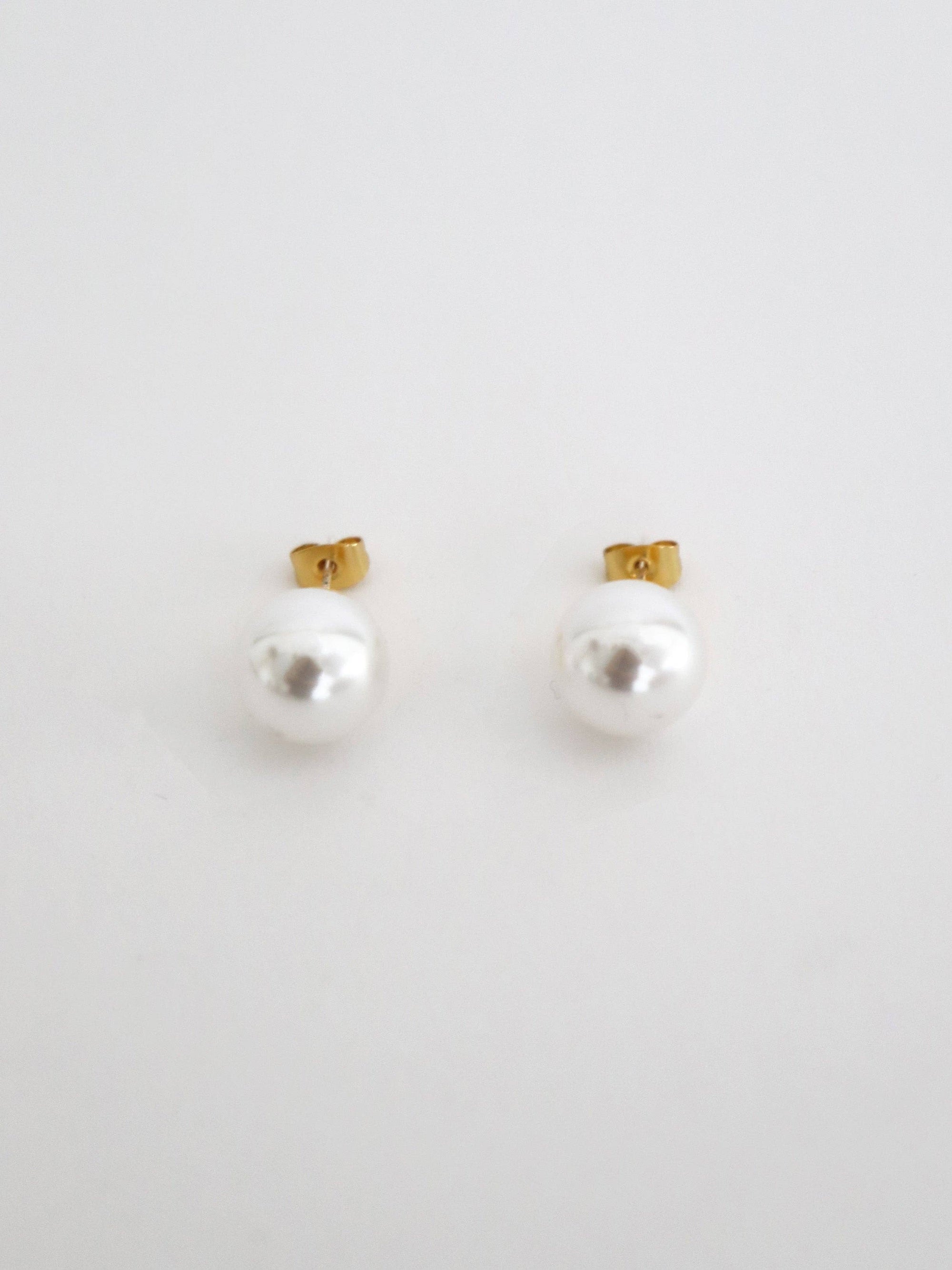 Marisol Glass Pearl 18K Gold Plated Earrings