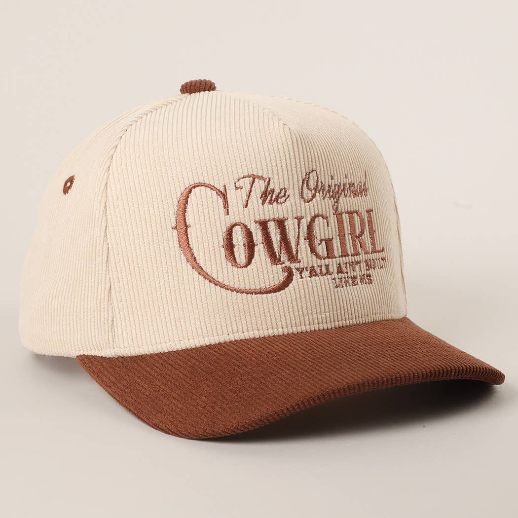 ORIGINAL COWGIRL Corduroy Trucker Hat