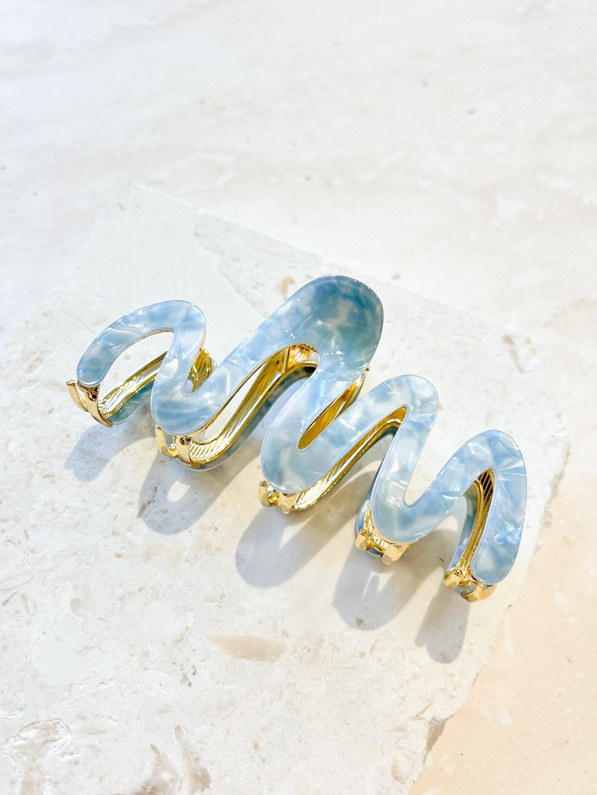 Wave Acrylic Metal Claw Clip (3col)
