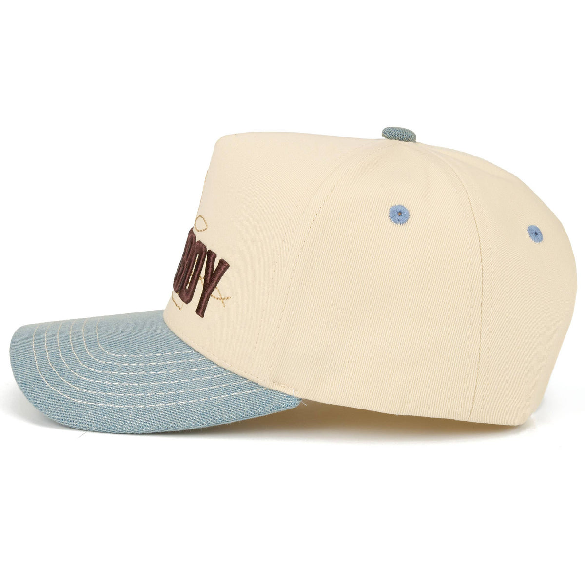 C.C COWBOY Letter Embroidered on Two Tone Trucker Hat