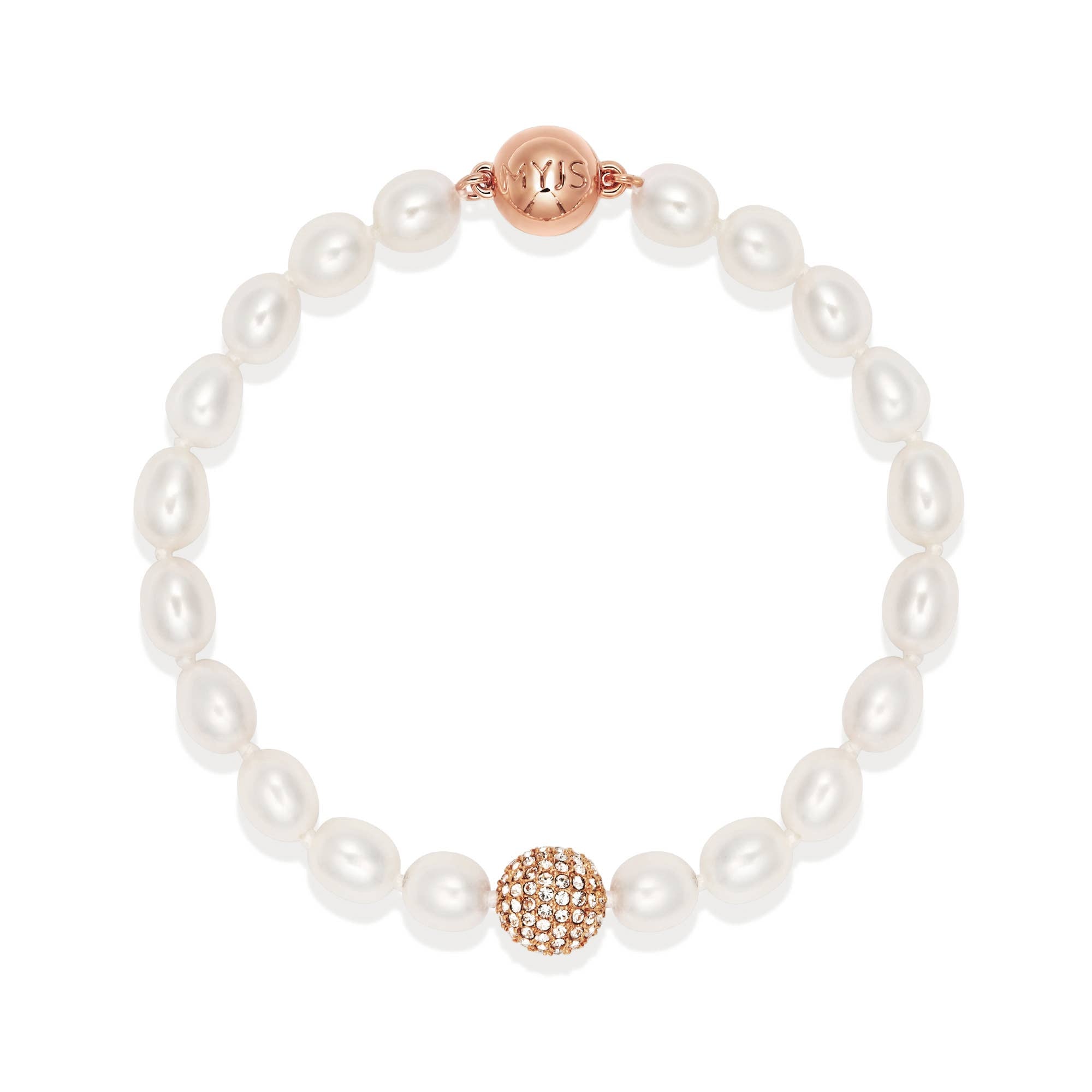 Serenity Freshwater Pearl Bracelet Freshwater Pearl Rose Gol