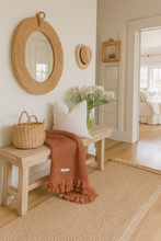 Organic Cotton Rustic Waffle Throw Blanket - Terracotta