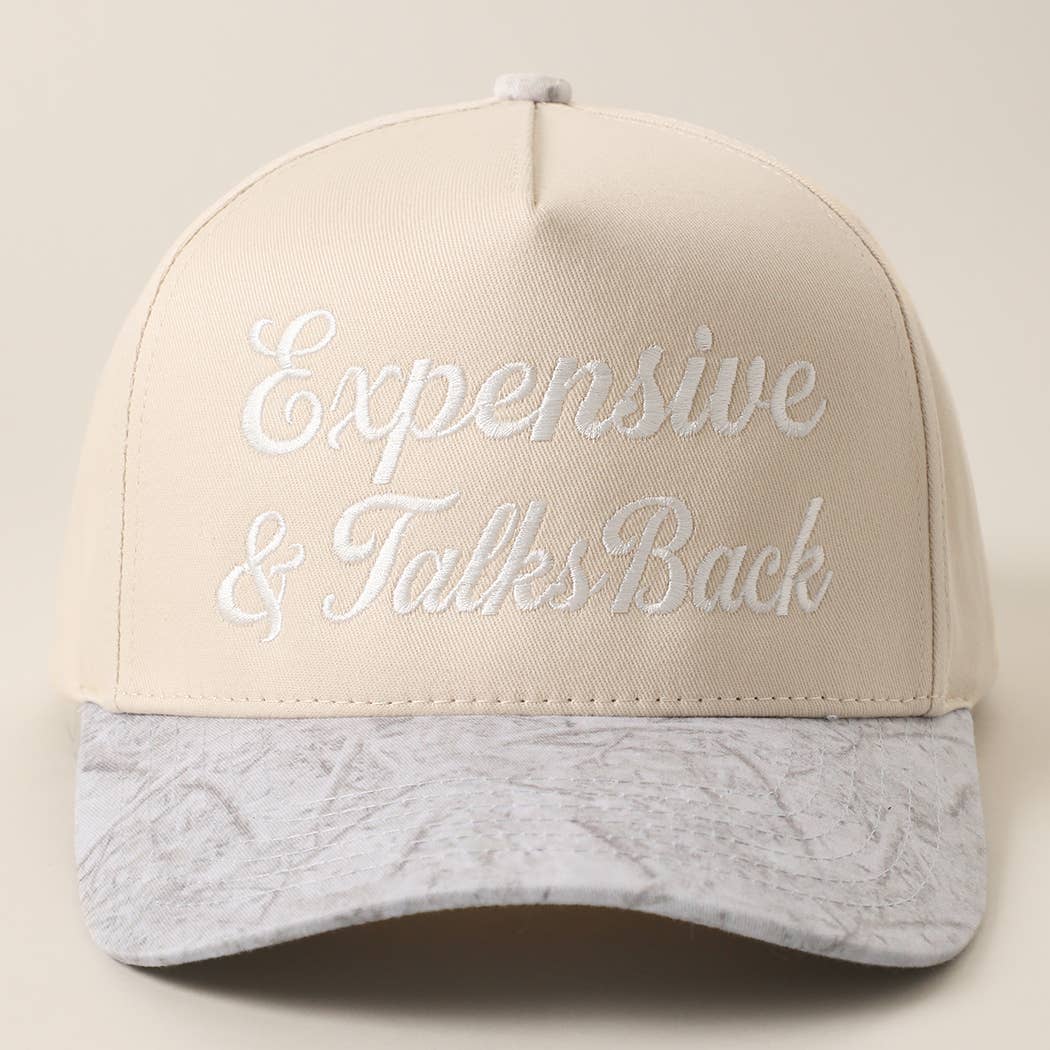 Expensive &amp; Talks Back Embroidered Two Tone Trucker Hat