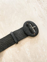 Alora Round Buckle Straw Belt- biscuit